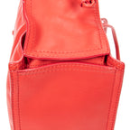 Shoulder Bag Studded Crown Shopper Tote Red Calfskin Leather