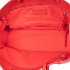 Shoulder Bag Studded Crown Shopper Tote Red Calfskin Leather