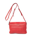 Shoulder Bag Small Frame Crystal Clutch Red Nappa Leather