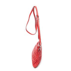 Shoulder Bag Small Frame Crystal Clutch Red Nappa Leather