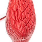 Shoulder Bag Small Frame Crystal Clutch Red Nappa Leather