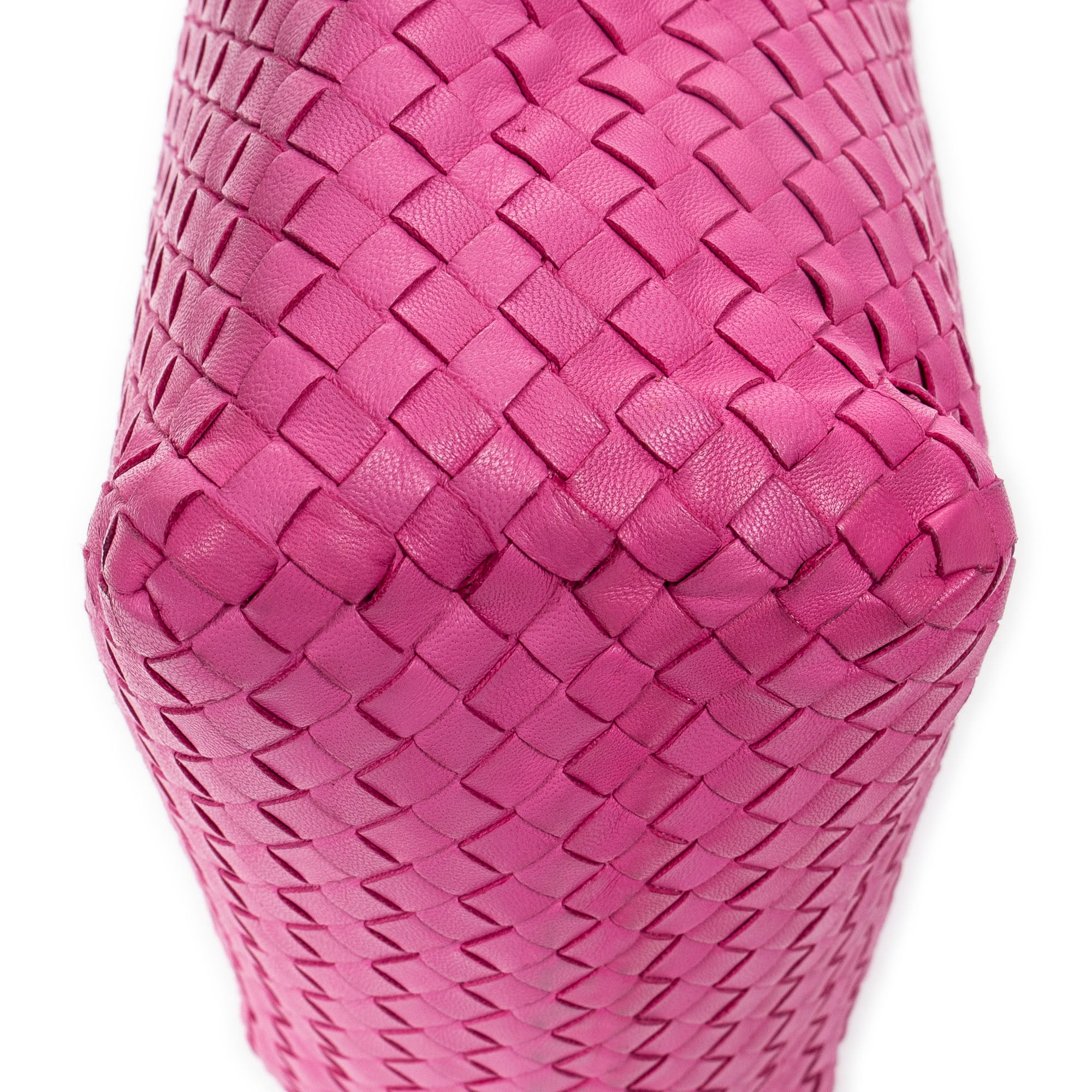 Shoulder Bag Vertical Tote Fuchsia Pink Intrecciato Leather