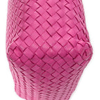 Shoulder Bag Vertical Tote Fuchsia Pink Intrecciato Leather