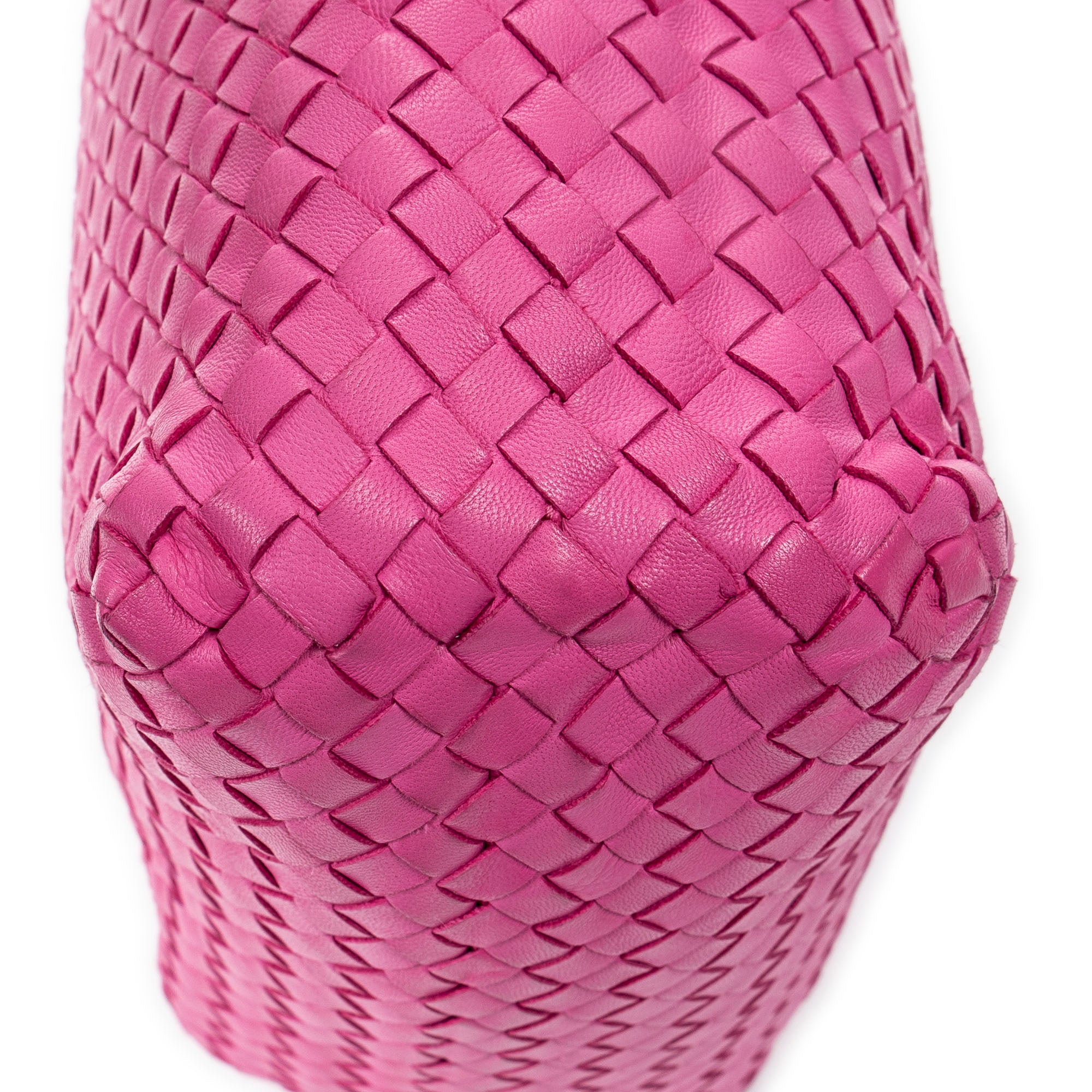 Shoulder Bag Vertical Tote Fuchsia Pink Intrecciato Leather