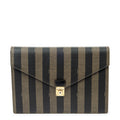 Handbag Envelope Document Case Khaki Pequin Coated Canvas