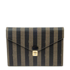 Handbag Envelope Document Case Khaki Pequin Coated Canvas