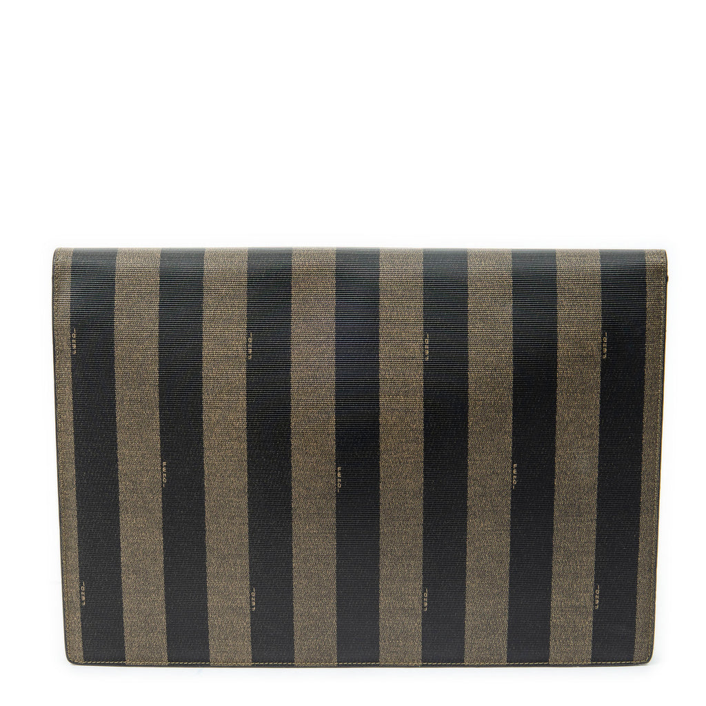 Handbag Envelope Document Case Khaki Pequin Coated Canvas