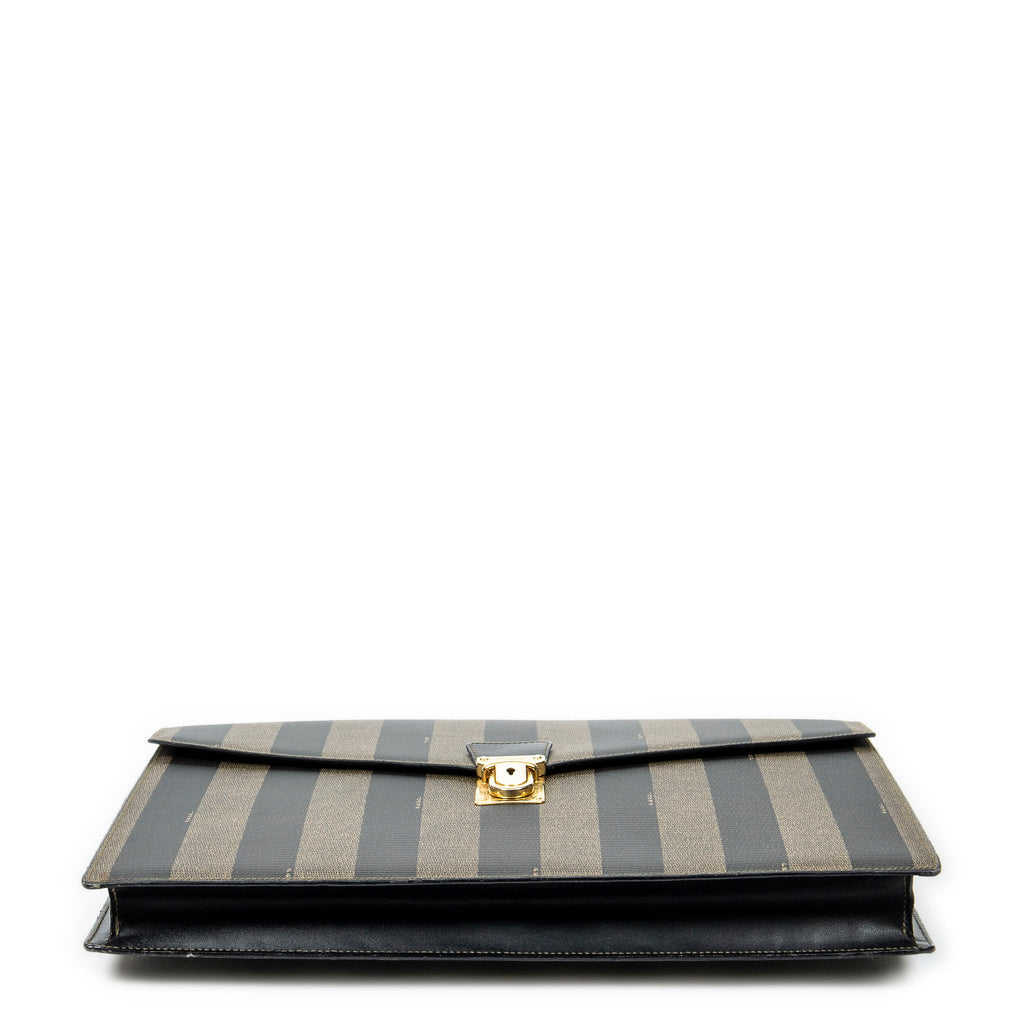 Handbag Envelope Document Case Khaki Pequin Coated Canvas