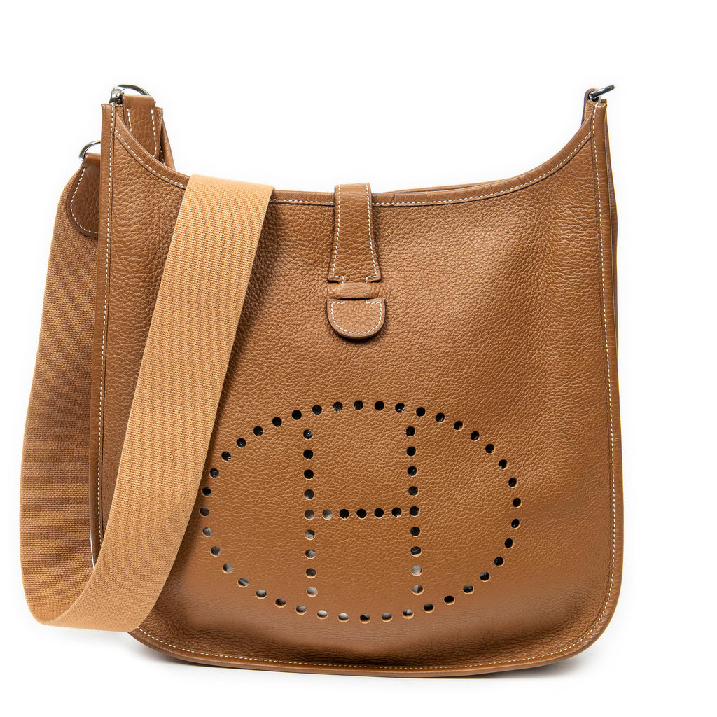 Shoulder Bag Evelyne II GM Gold Clemence Leather
