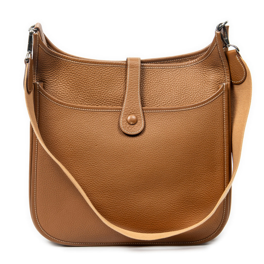 Shoulder Bag Evelyne II GM Gold Clemence Leather