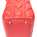 Shoulder Bag Large Lady Dior Zip Red Cannage Lambskin Leather