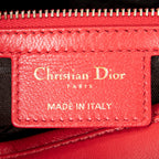 Shoulder Bag Large Lady Dior Zip Red Cannage Lambskin Leather