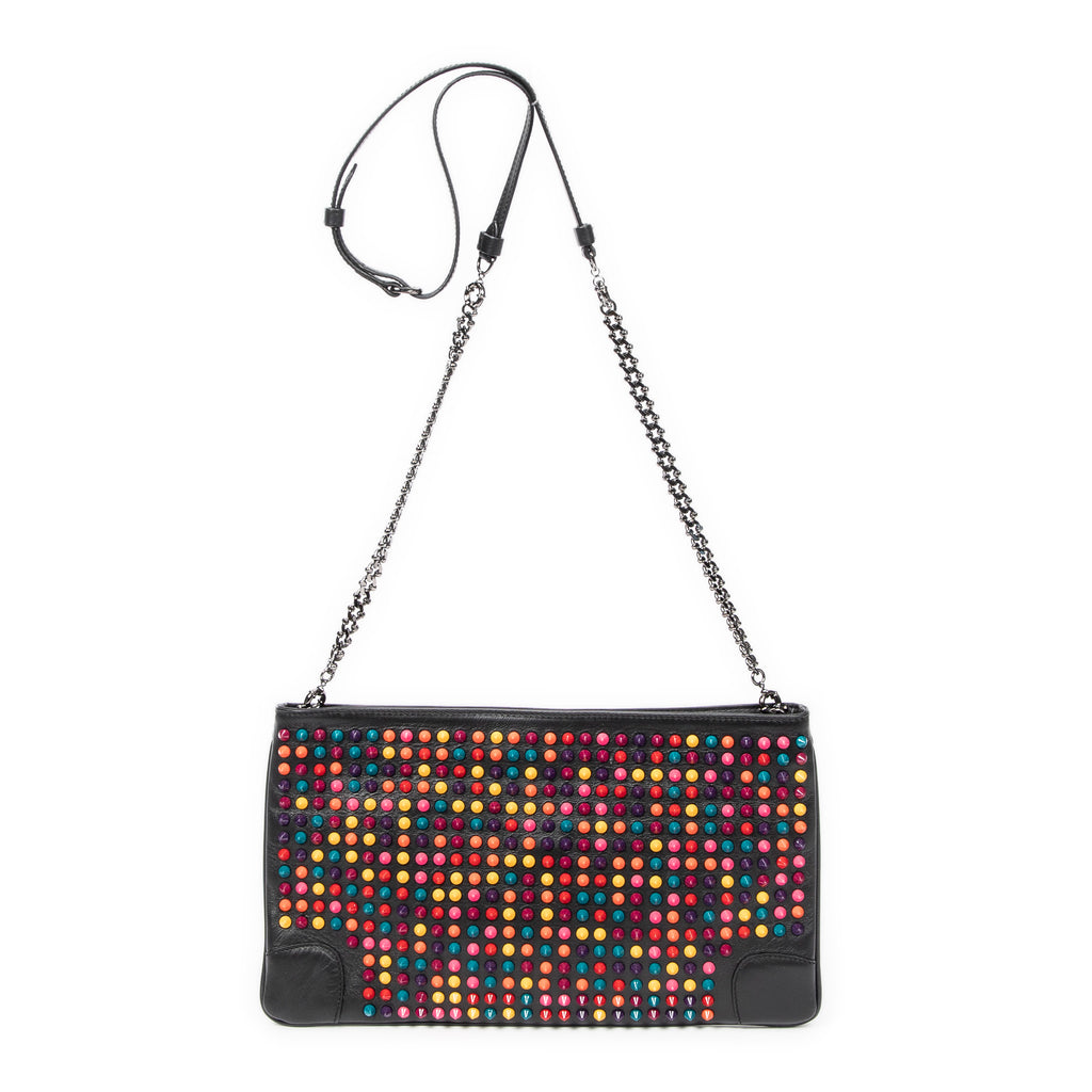 Shoulder Bag Multicolor Loubiposh Crossbody Black Spiked Calfskin Leather