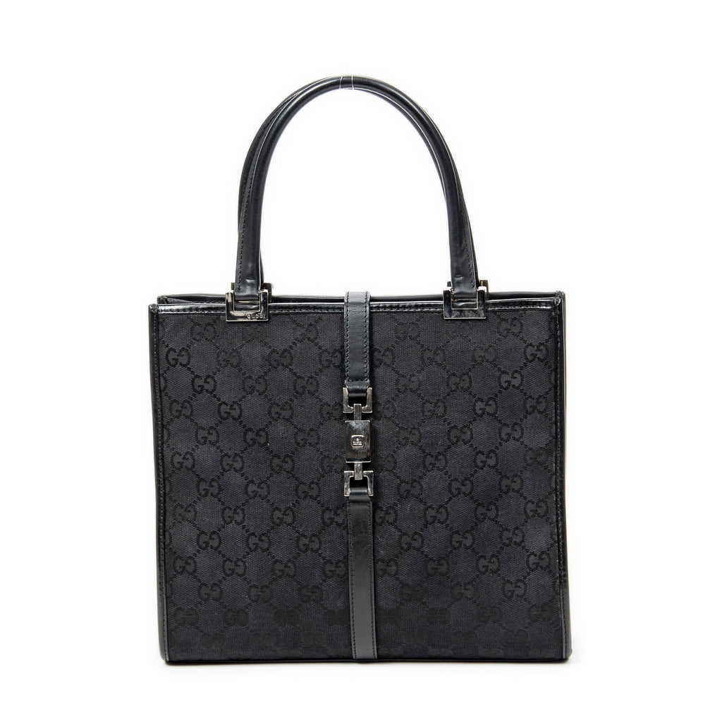 Shoulder Bag Jackie Tote Black Monogrammed Canvas