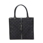 Shoulder Bag Jackie Tote Black Monogrammed Canvas