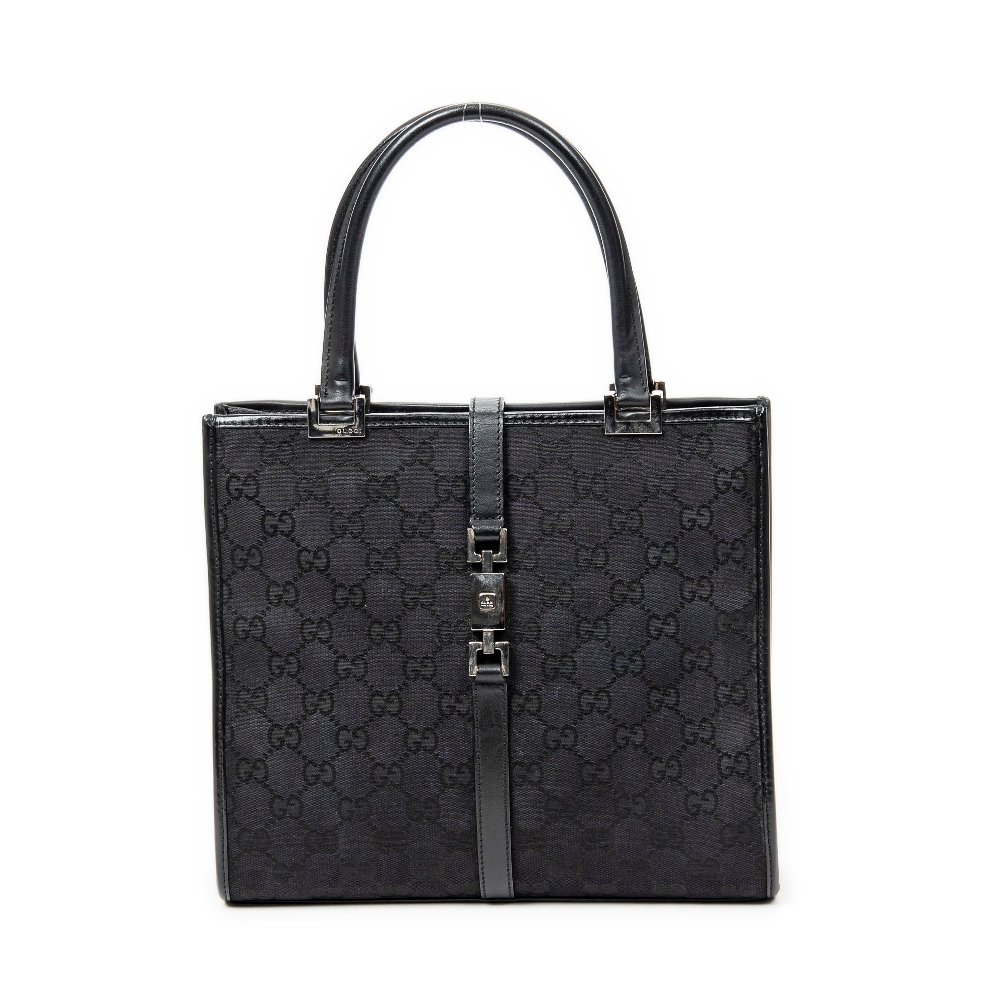 Shoulder Bag Jackie Tote Black Monogrammed Canvas