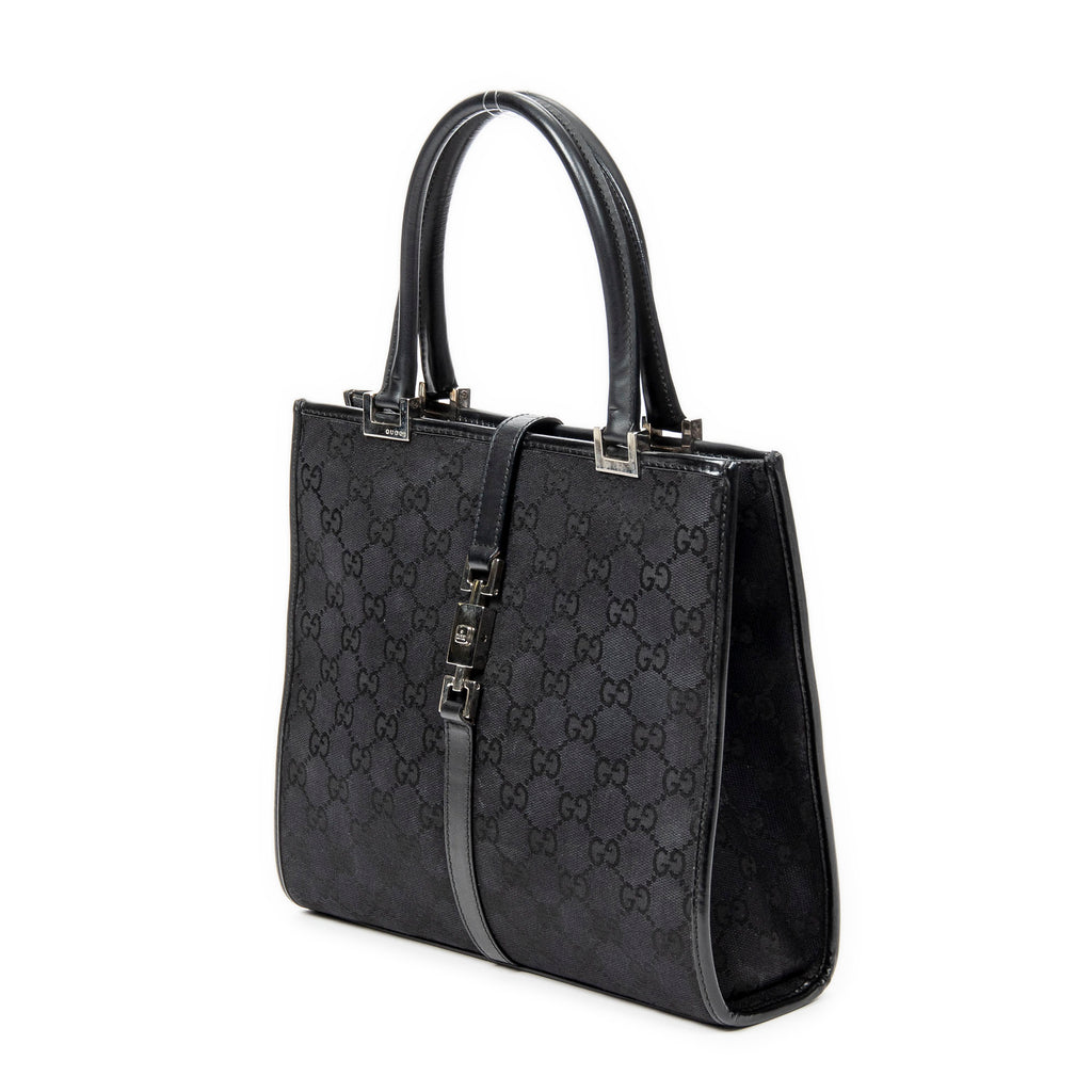 Shoulder Bag Jackie Tote Black Monogrammed Canvas