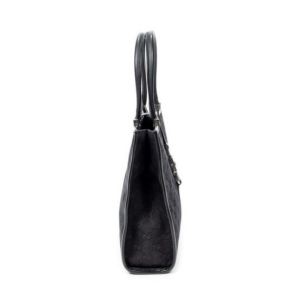 Shoulder Bag Jackie Tote Black Monogrammed Canvas