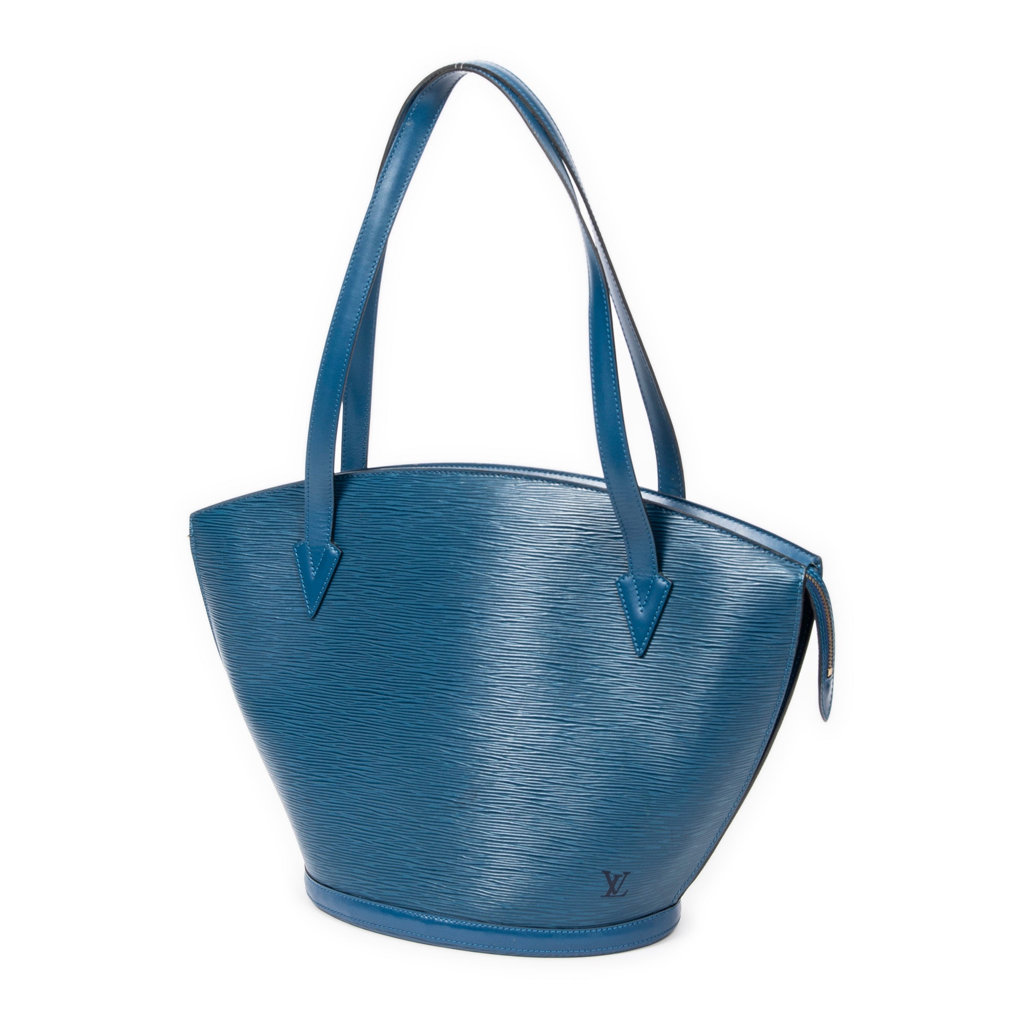 Sac Bandoulière St-Jacques Shopping GM Cuir Épi Bleu
