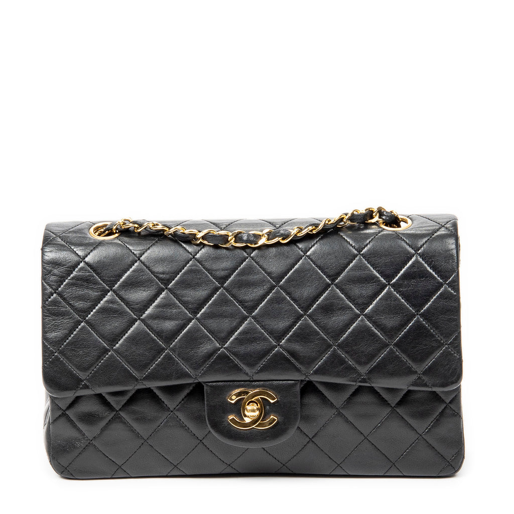 Shoulder Bag Classic Double Flap 26 Black Quilted Lambskin Leather