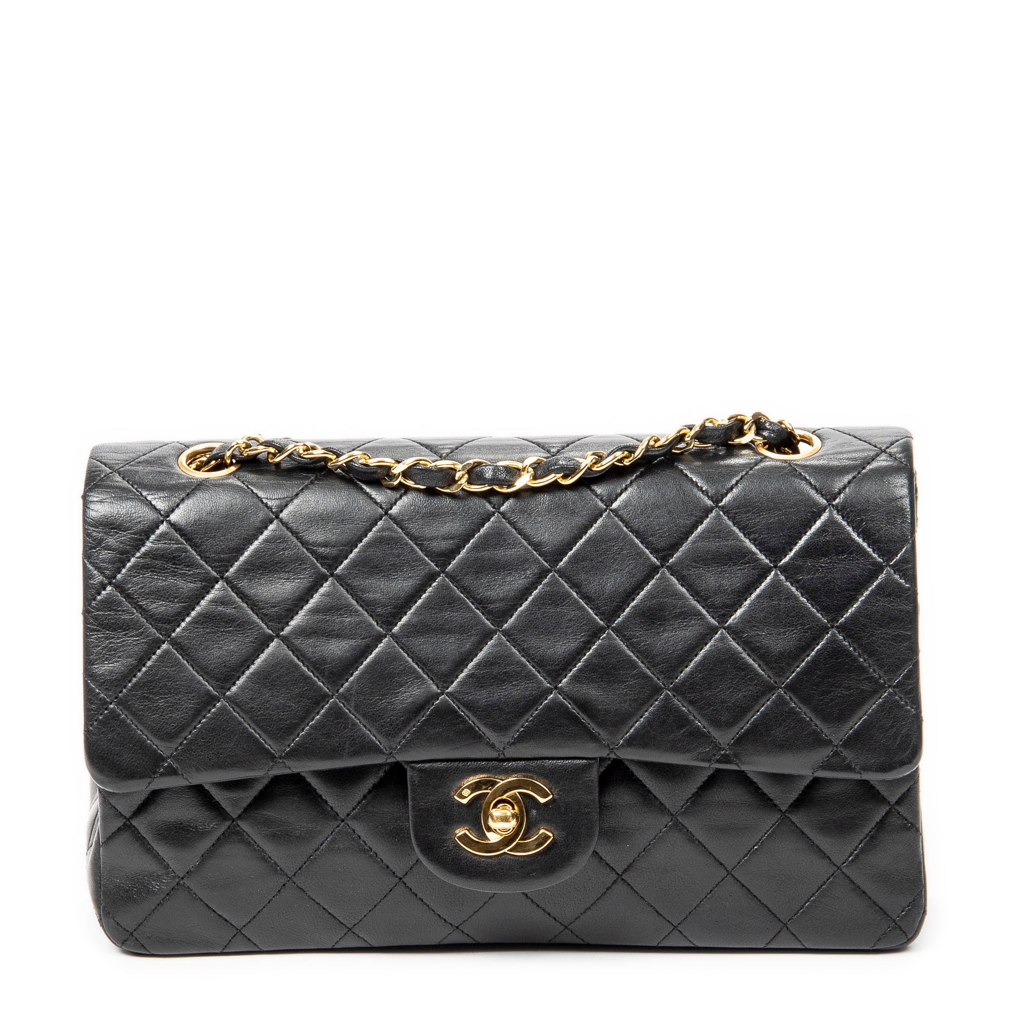 Shoulder Bag Classic Double Flap 26 Black Quilted Lambskin Leather