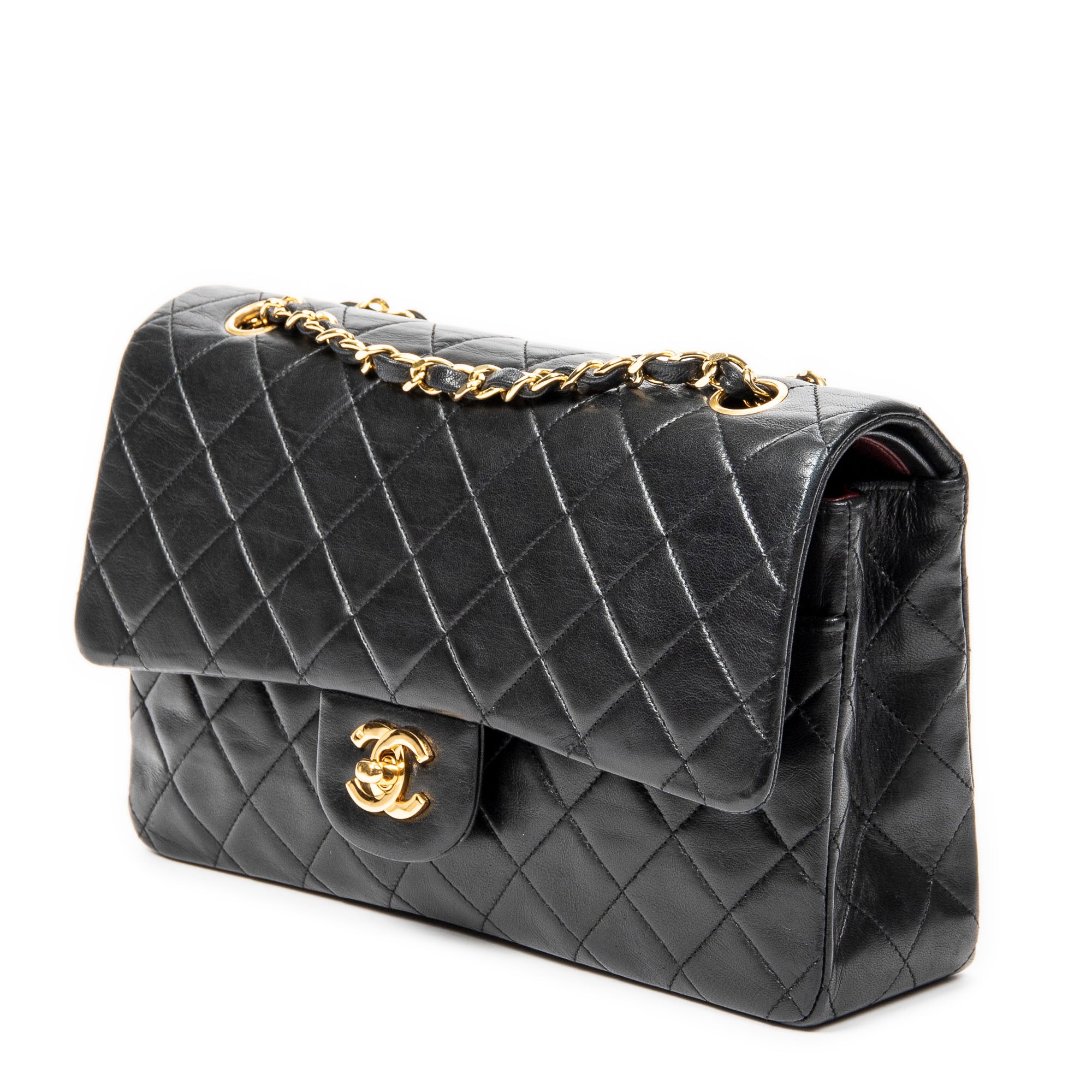 Shoulder Bag Classic Double Flap 26 Black Quilted Lambskin Leather
