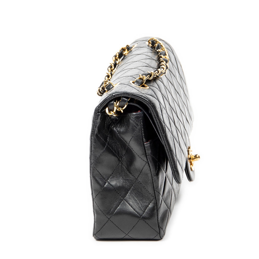Shoulder Bag Classic Double Flap 26 Black Quilted Lambskin Leather