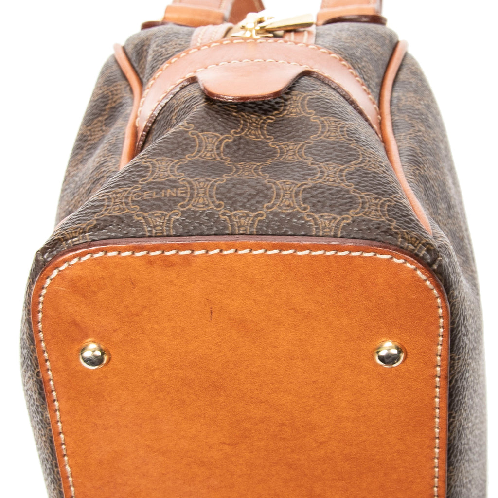 Handbag Dome Bowler Bag Brown Macadam Coated Canvas