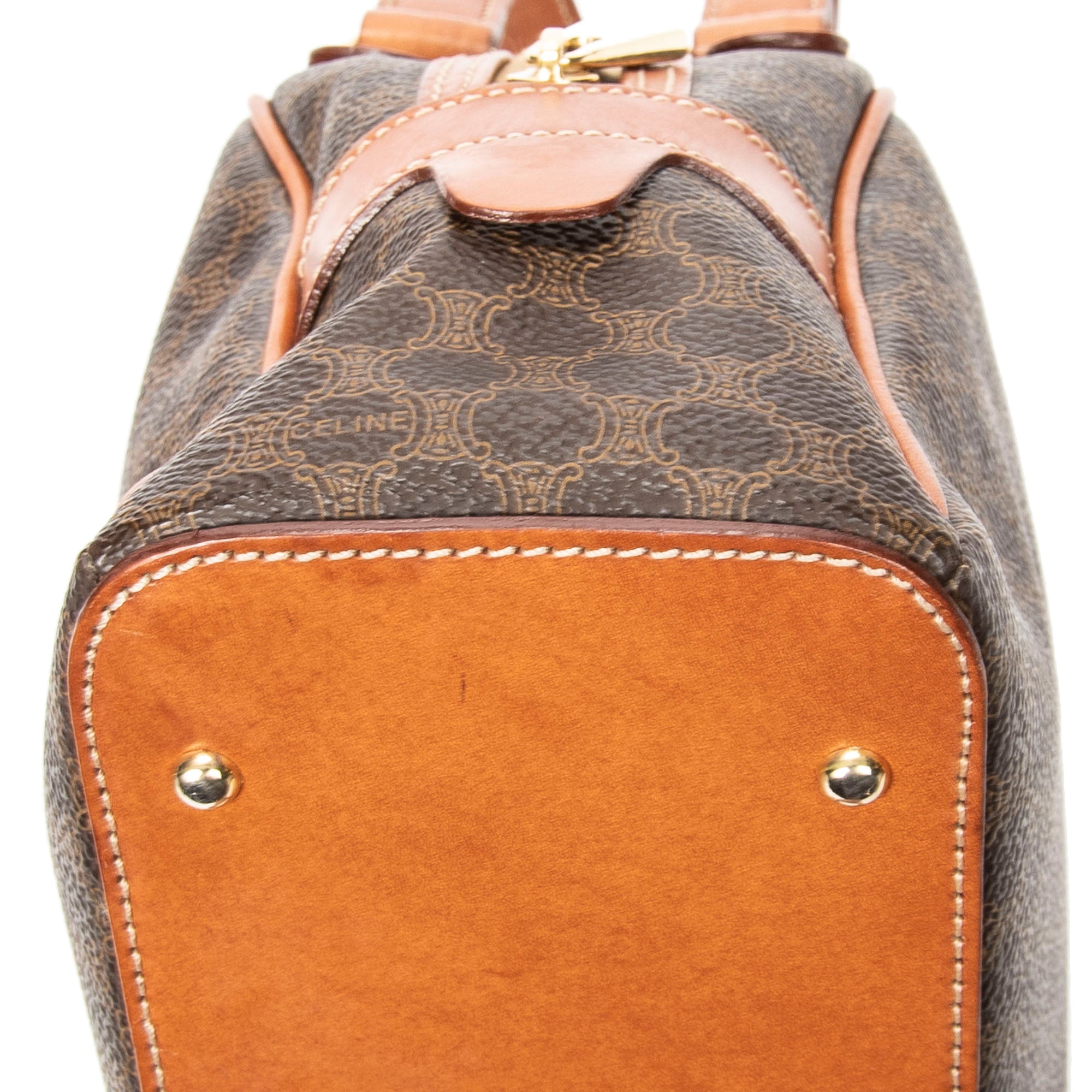 Handbag Dome Bowler Bag Brown Macadam Coated Canvas