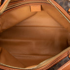Handbag Dome Bowler Bag Brown Macadam Coated Canvas