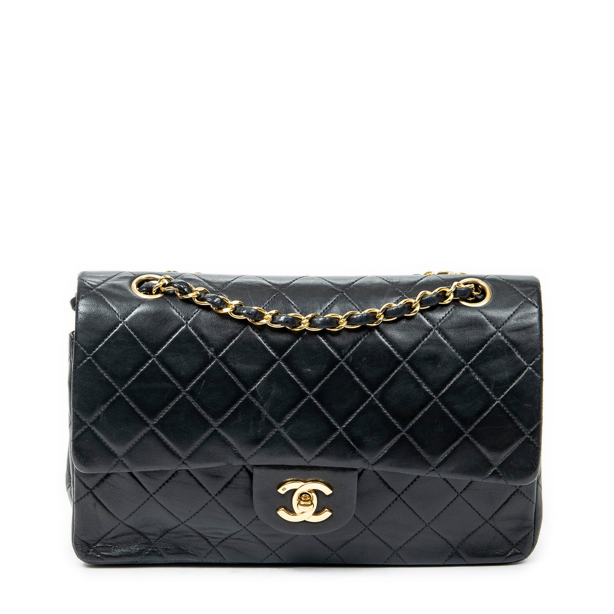Shoulder Bag Classic Double Flap 26 Black Quilted Lambskin Leather