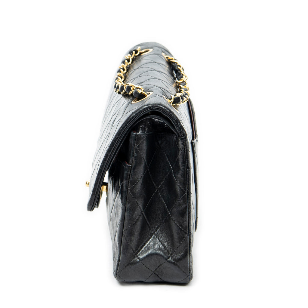 Shoulder Bag Classic Double Flap 26 Black Quilted Lambskin Leather