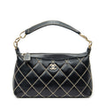 Shoulder Bag Surpique CC Hobo Black Wild Stitch Lambskin Leather