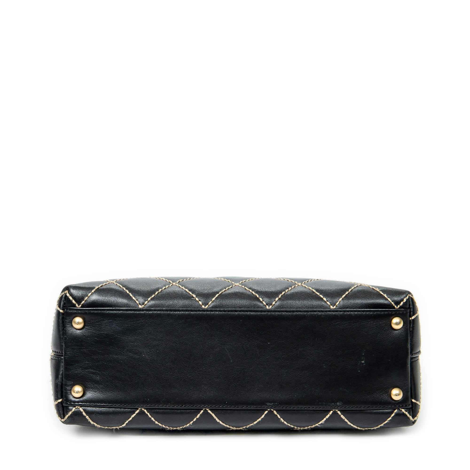 Shoulder Bag Surpique CC Hobo Black Wild Stitch Lambskin Leather
