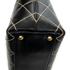 Shoulder Bag Surpique CC Hobo Black Wild Stitch Lambskin Leather