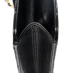 Shoulder Bag Vintage Push Lock Straight Flap Black Quilted Lambskin Leather
