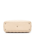Shoulder Bag Large Lady Dior Zip Beige Cannage Lambskin Leather