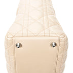 Shoulder Bag Large Lady Dior Zip Beige Cannage Lambskin Leather