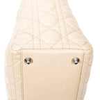 Shoulder Bag Large Lady Dior Zip Beige Cannage Lambskin Leather
