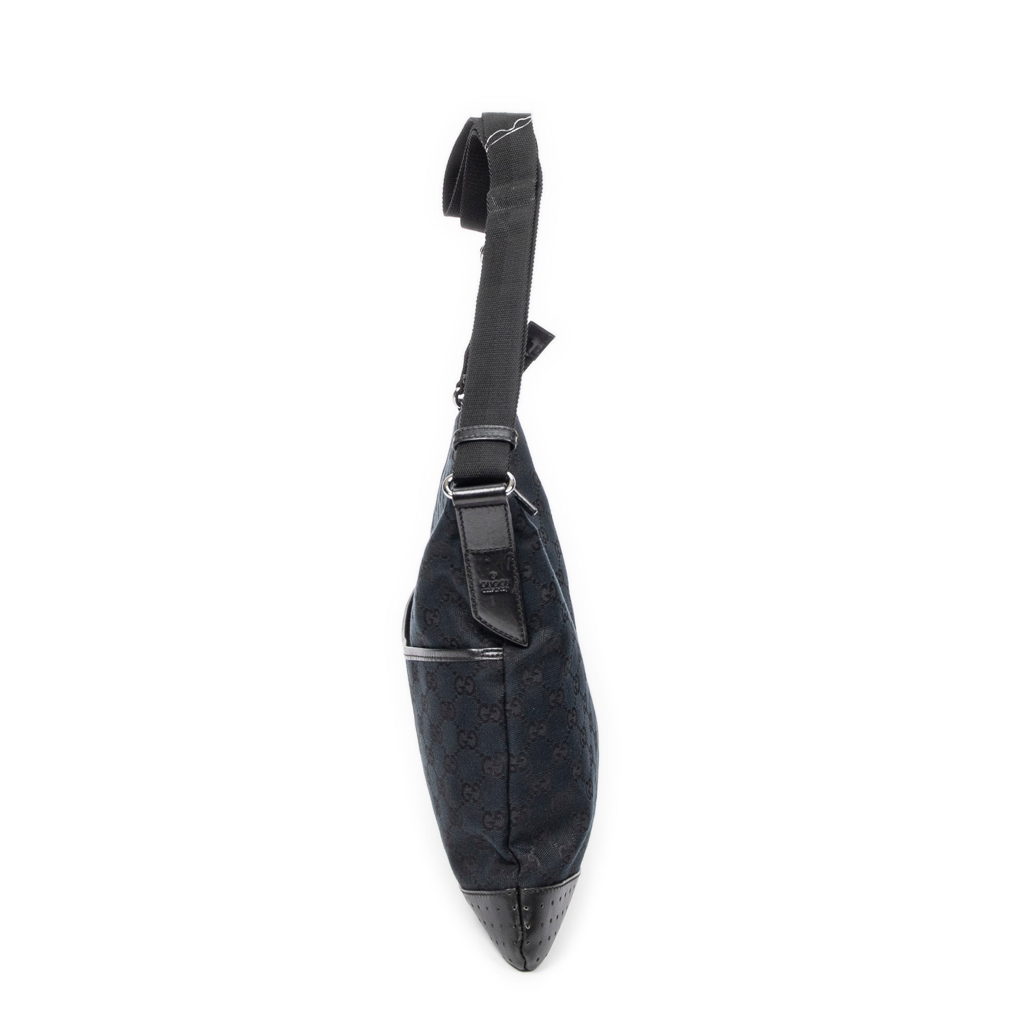 Shoulder Bag Large Messenger Black Monogrammed Canvas
