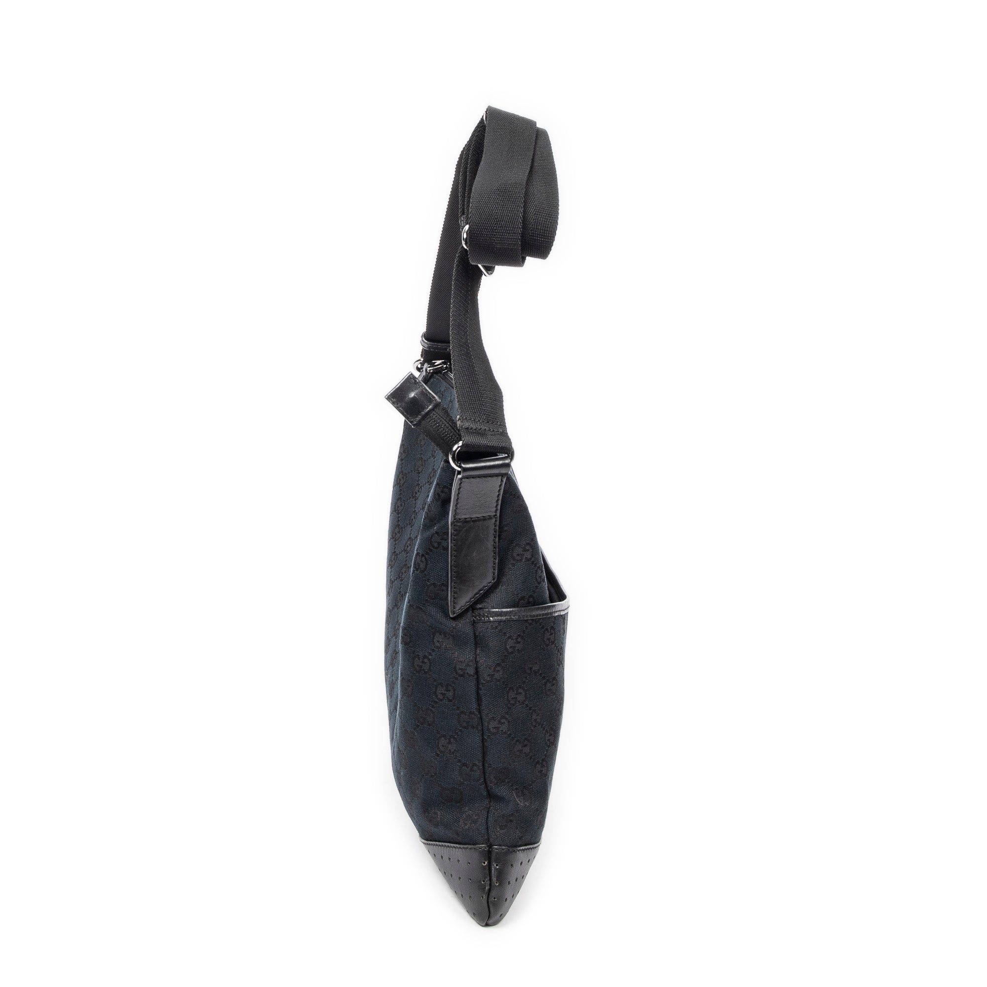 Shoulder Bag Large Messenger Black Monogrammed Canvas