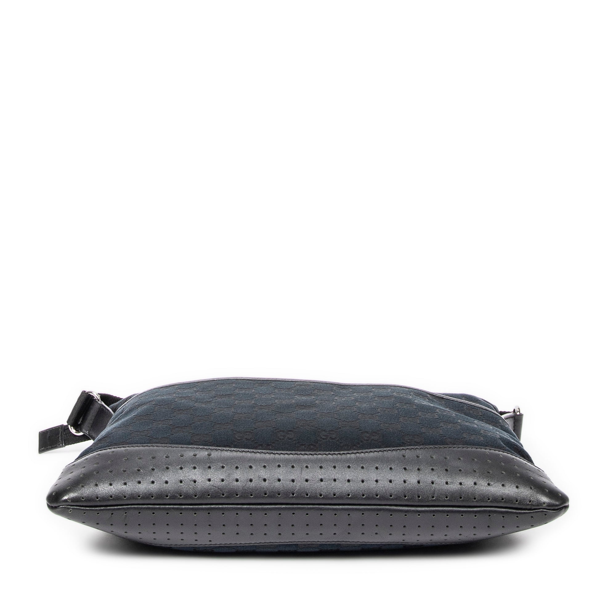 Shoulder Bag Large Messenger Black Monogrammed Canvas