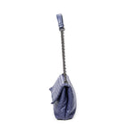 Shoulder Bag Small Olimpia Deep Blue Intrecciato Leather
