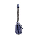 Shoulder Bag Small Olimpia Deep Blue Intrecciato Leather