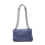 Shoulder Bag Small Olimpia Deep Blue Intrecciato Leather