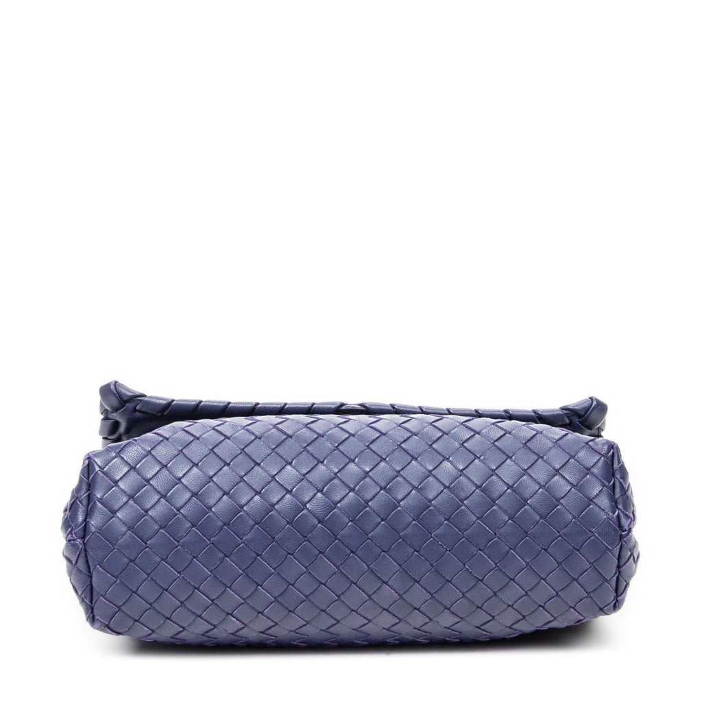 Shoulder Bag Small Olimpia Deep Blue Intrecciato Leather