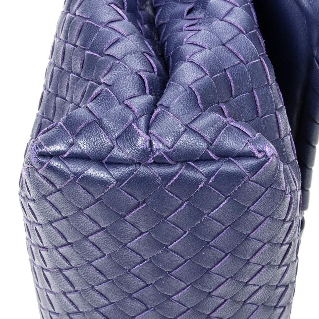 Shoulder Bag Small Olimpia Deep Blue Intrecciato Leather