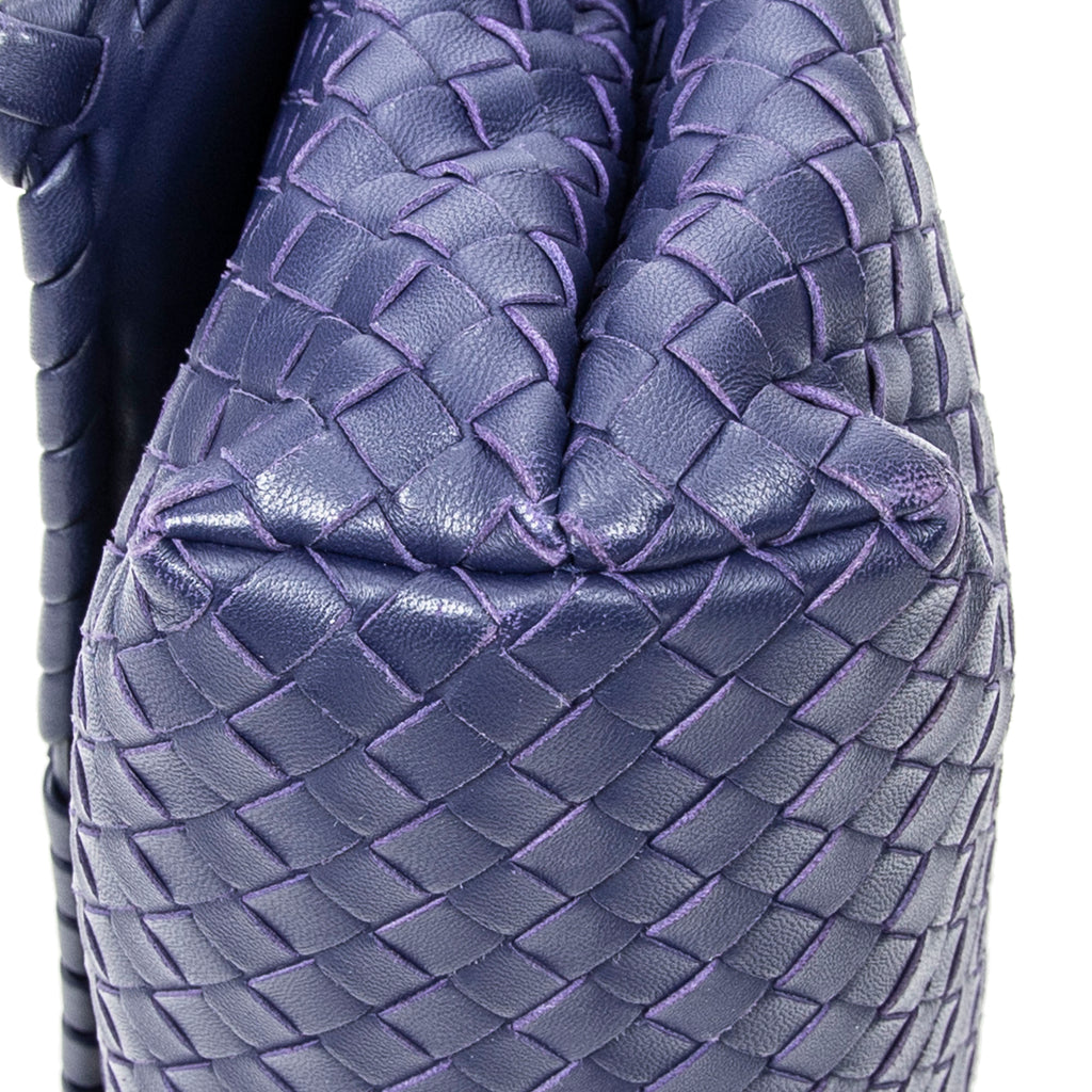 Shoulder Bag Small Olimpia Deep Blue Intrecciato Leather