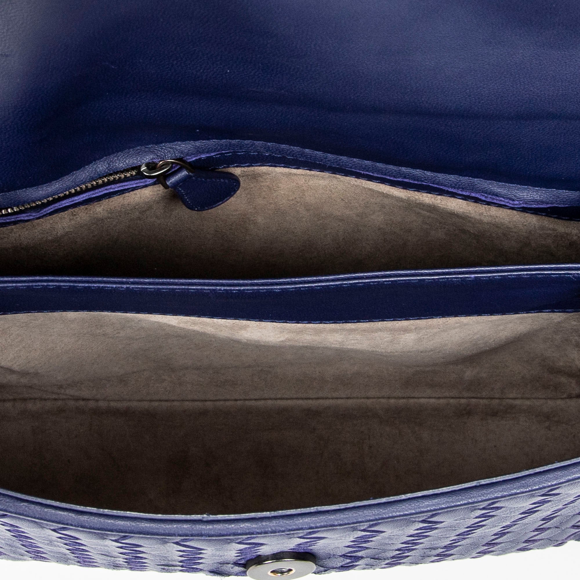Shoulder Bag Small Olimpia Deep Blue Intrecciato Leather
