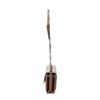 Shoulder Bag Double Turnlock Crossbody Brown Saffiano Leather